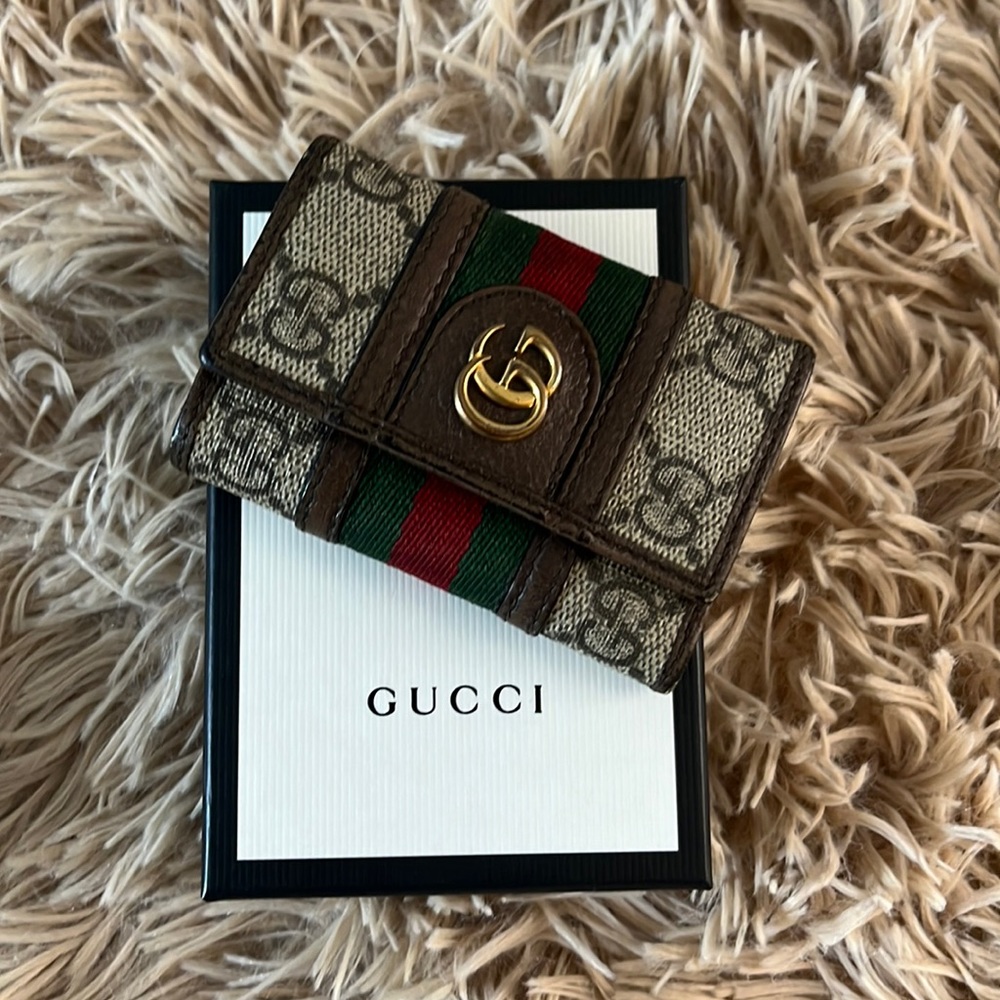 Auth GUCCI  Ophidia GG Key Case